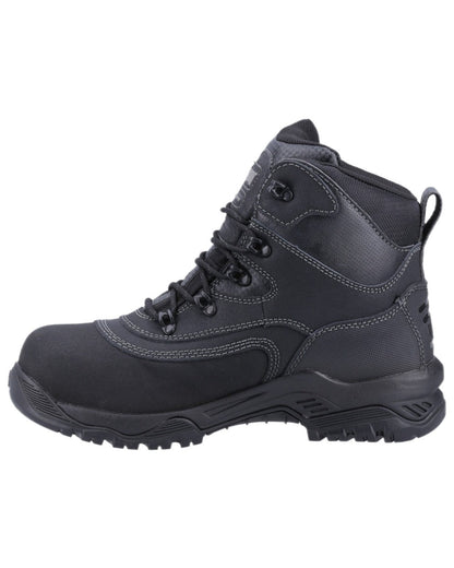 Black Coloured Magnum Broadside 6.0 CT CP Waterproof Safety Boots on white background 