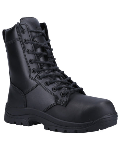 Black Coloured Magnum Elite Shield Met CT CP Waterproof Uniform Safety Boots on white background 