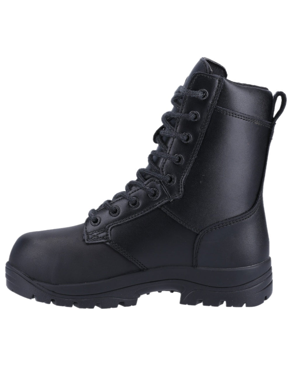 Black Coloured Magnum Elite Shield Met CT CP Waterproof Uniform Safety Boots on white background 