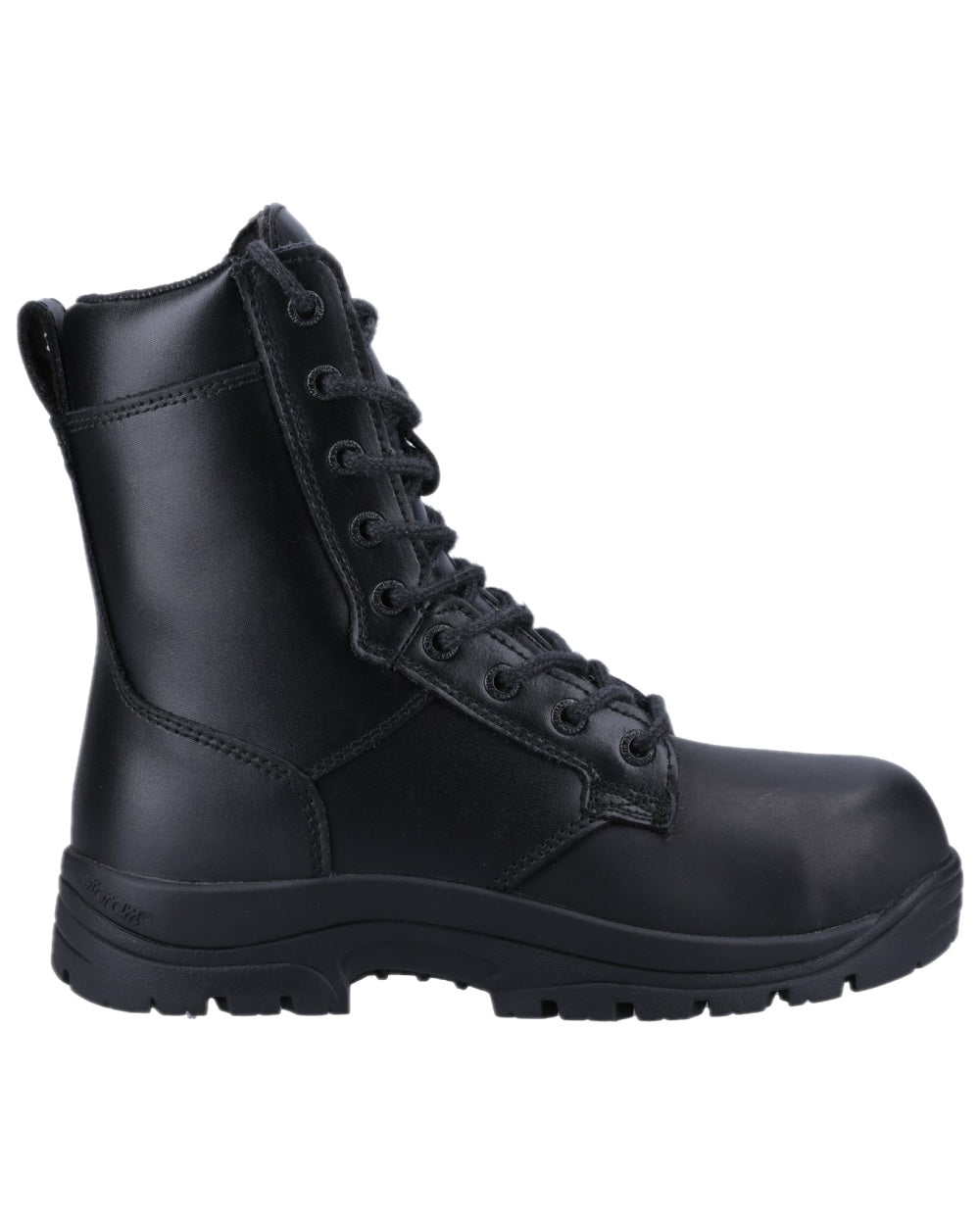 Black Coloured Magnum Elite Shield Met CT CP Waterproof Uniform Safety Boots on white background 