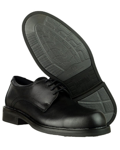 Black Coloured Magnum Mens Duty Lite CT Uniform Safety Shoes on white background 