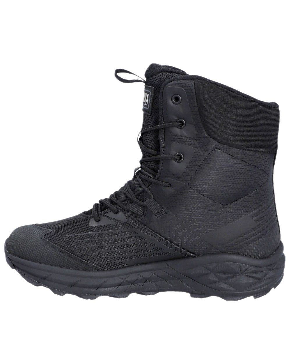 Black Coloured Magnum Mens Geo Storm 8.0 Waterproof Boots on white background 