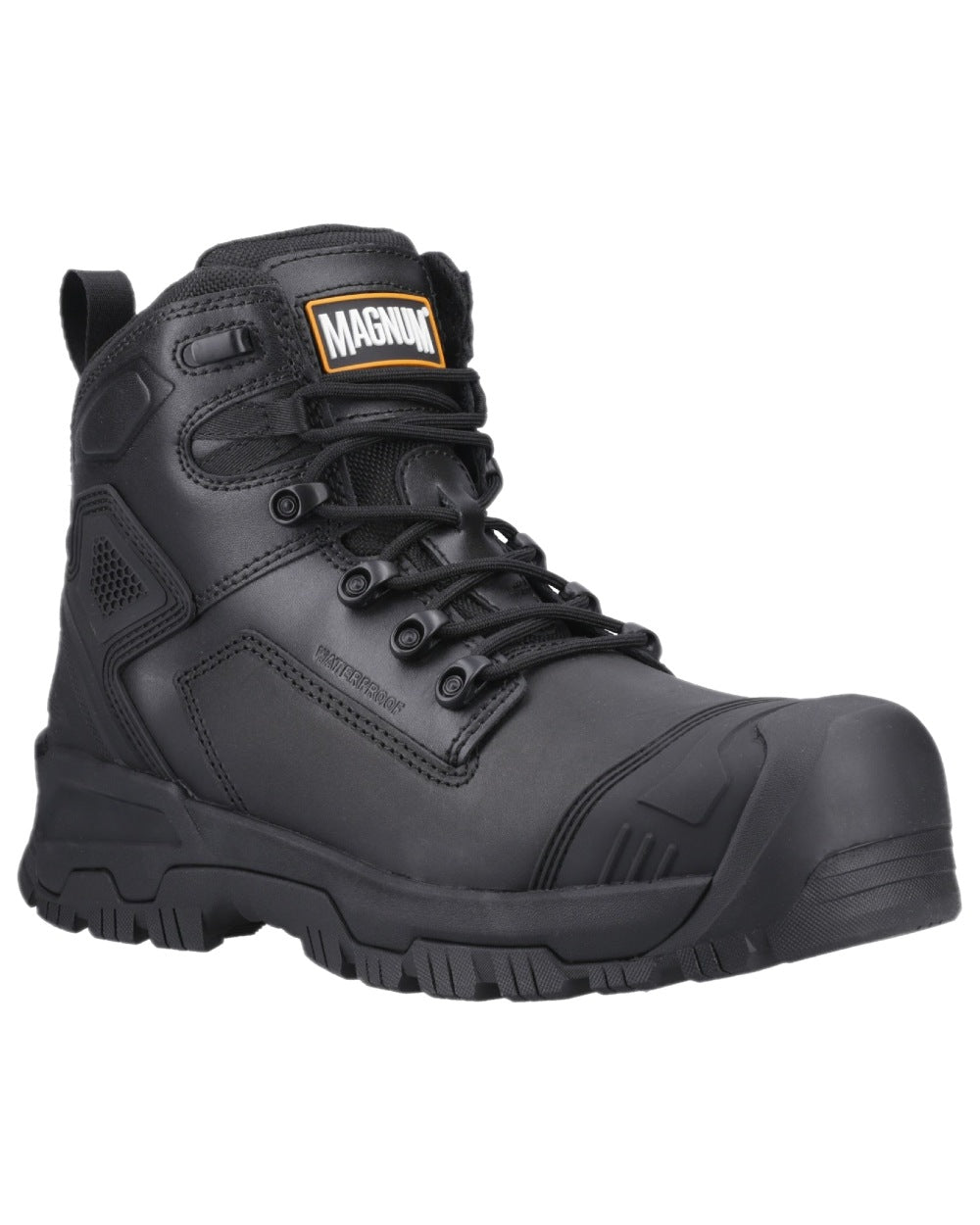 Black Coloured Magnum Mens Highway 6.0 Safety Boots on white background 