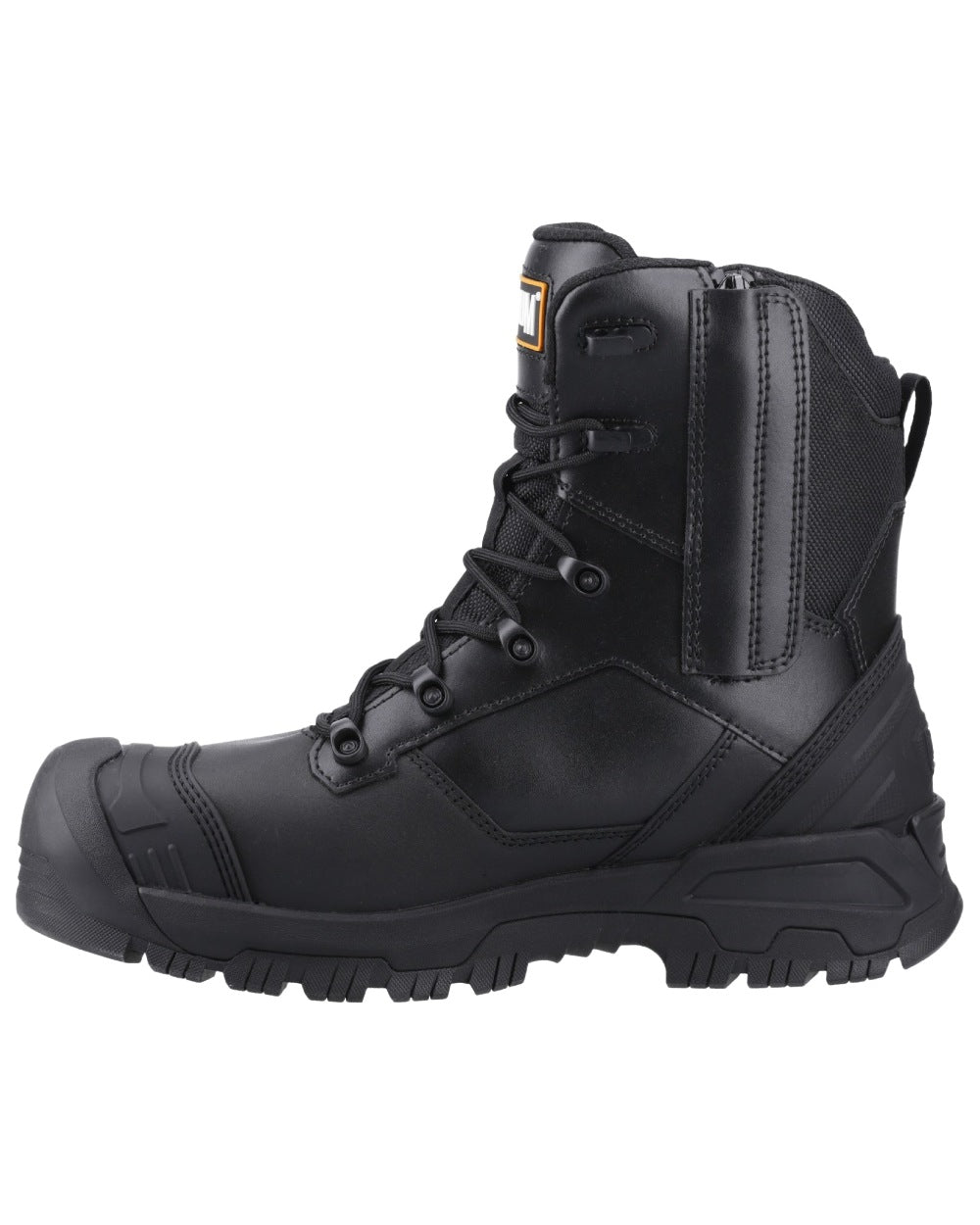 Black Coloured Magnum Mens Highway 8.0 Waterproof Safety Boots on white background 