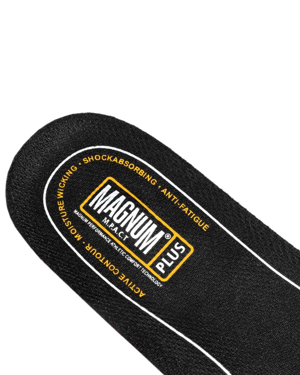 Black Coloured Magnum Mens M-Pact Insoles on white background 