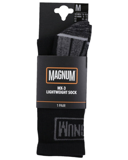 Black Coloured Magnum Mens MX-3 Lightweight Socks on white background 