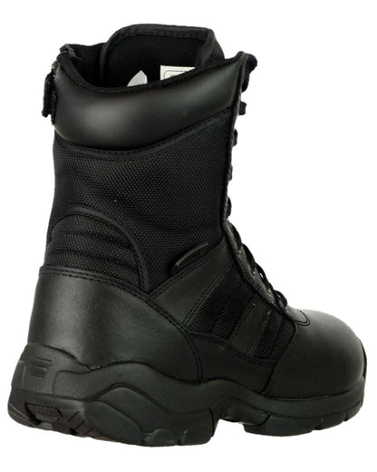 Black Coloured Magnum Mens Panther 8.0 Side-Zip Uniform Boots on white background 
