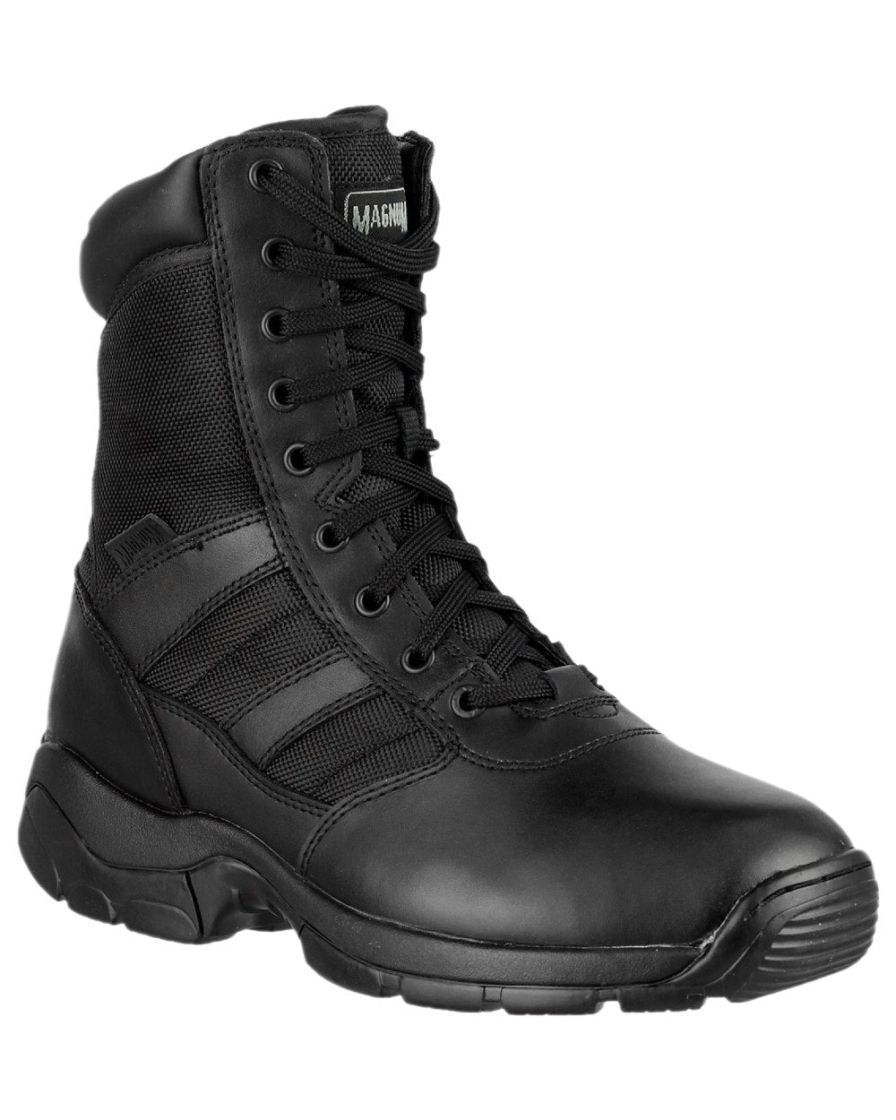 Black Coloured Magnum Mens Panther 8.0 Uniform Boots on white background 