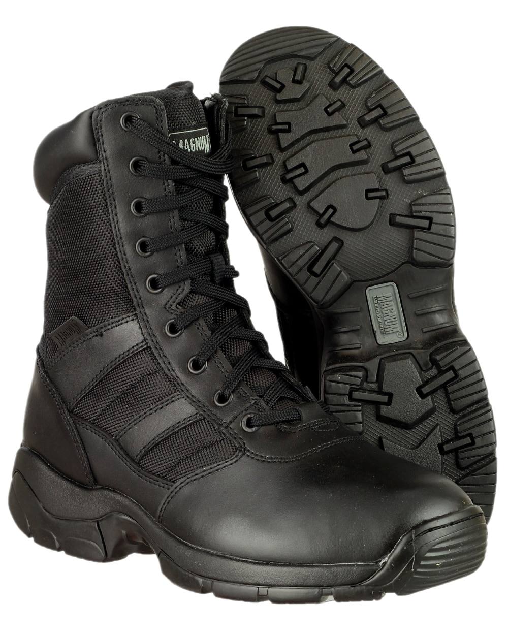 Black Coloured Magnum Mens Panther 8.0 Uniform Boots on white background 