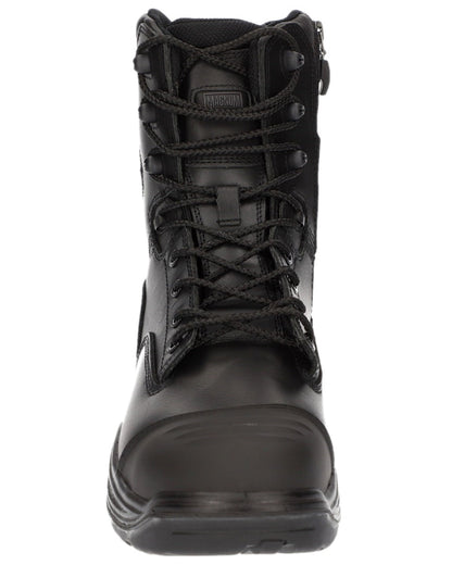 Black Coloured Magnum Mens Rigmaster 8.0 Side-Zip CT CP WP Uniform Safety Boots on white background 