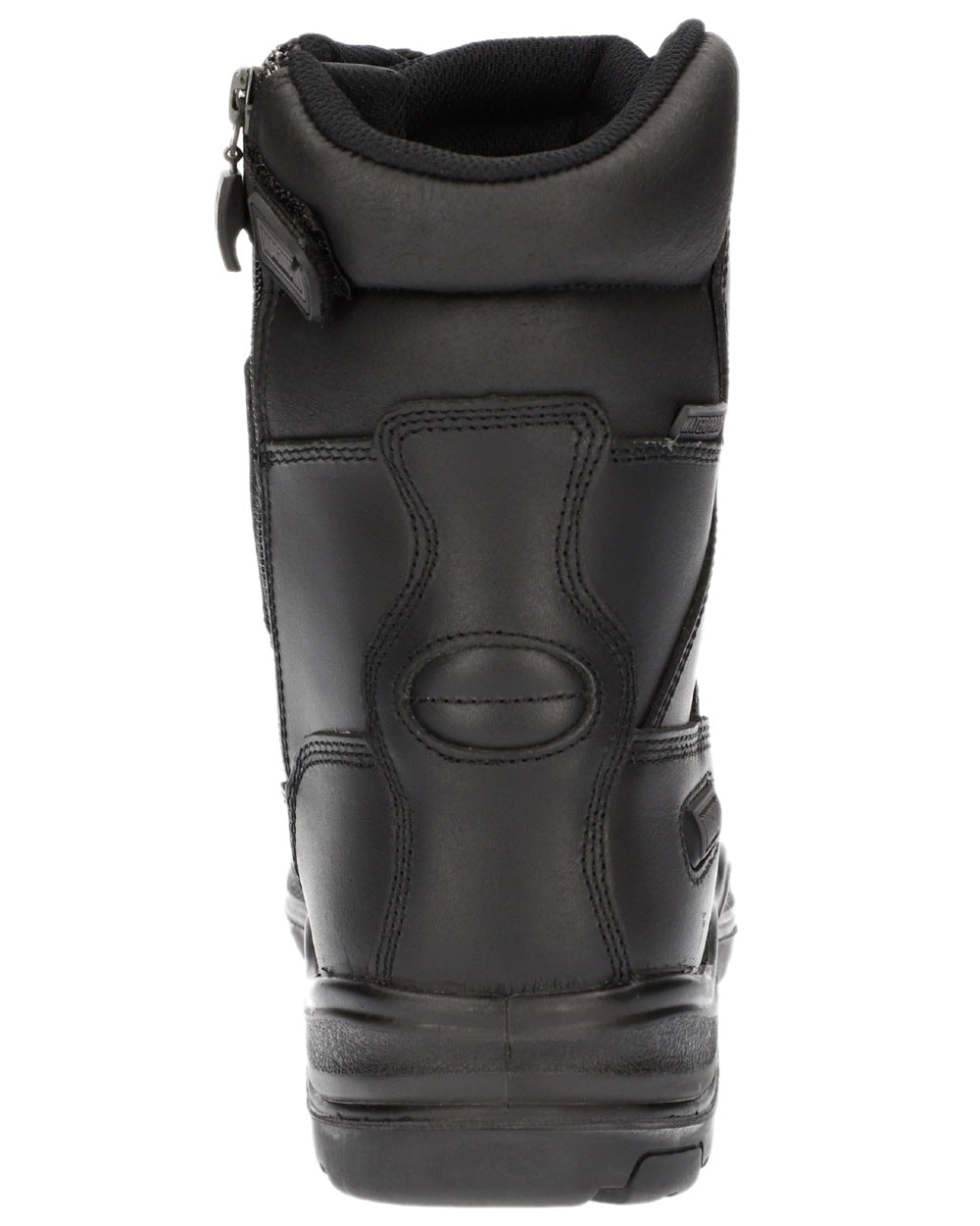 Black Coloured Magnum Mens Rigmaster 8.0 Side-Zip CT CP WP Uniform Safety Boots on white background 