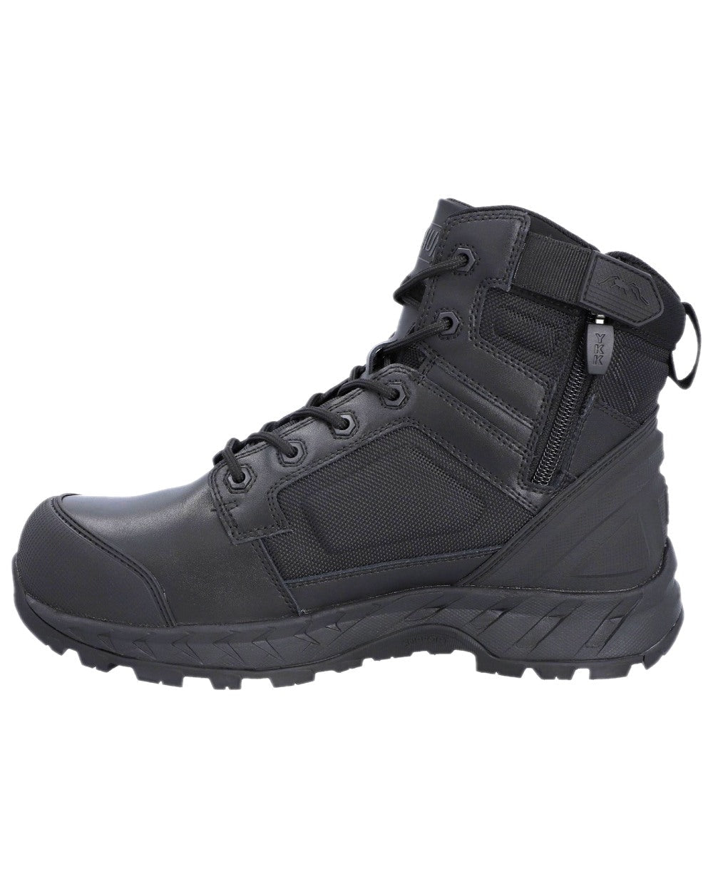 Black Coloured Magnum Mens Spider Exo 6.0 CT Waterproof Safety Boots on white background 