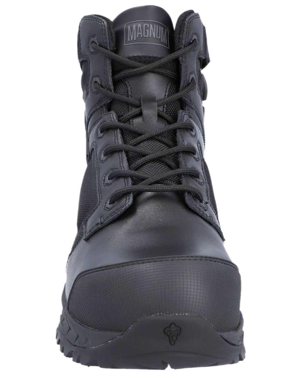 Black Coloured Magnum Mens Spider Exo 6.0 CT Waterproof Safety Boots on white background 