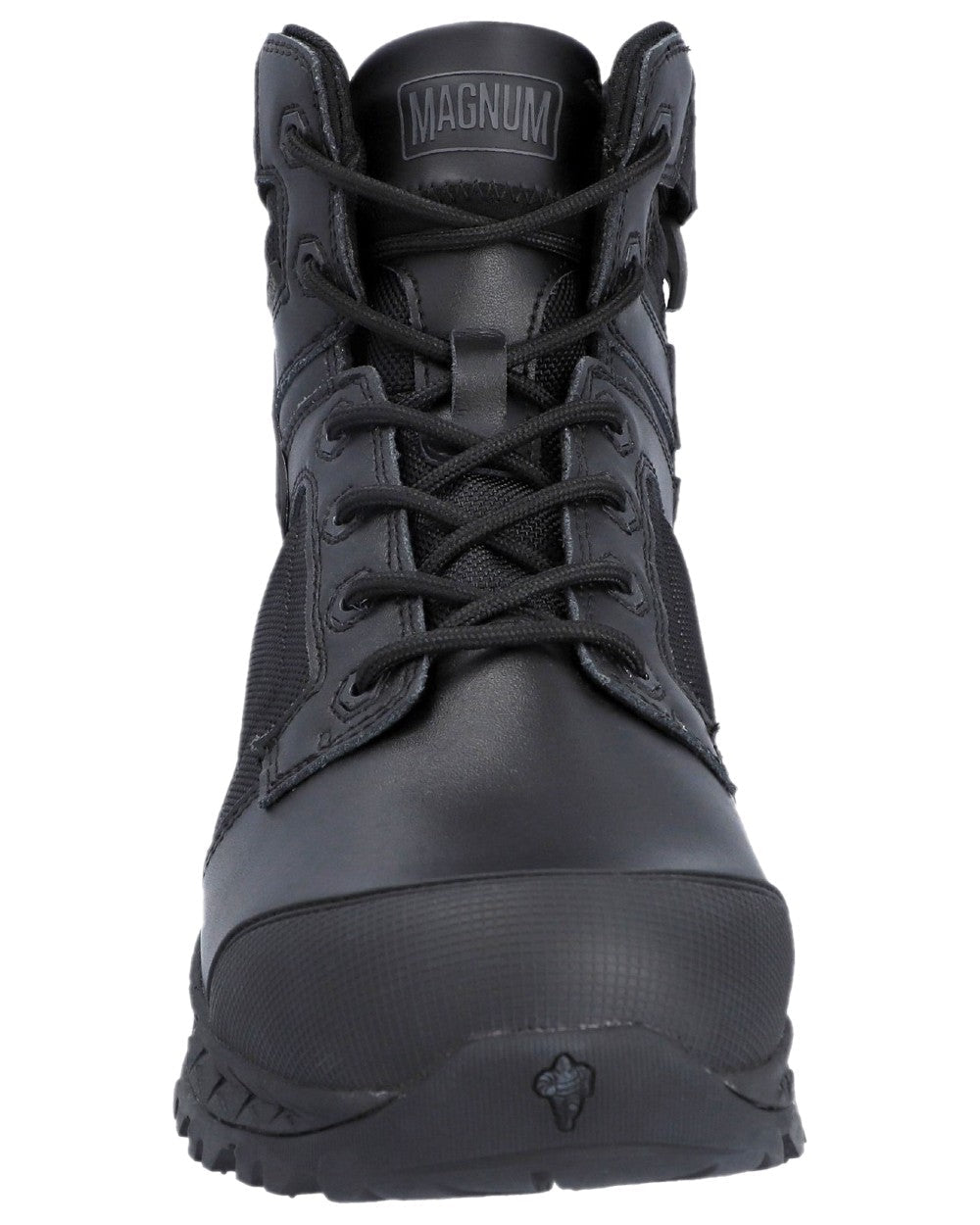 Black Coloured Magnum Mens Spider Exo 6.0 SZ Occupational Boots on white background 
