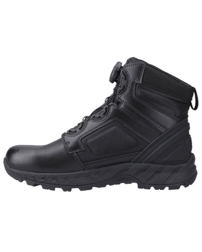 Black Coloured Magnum Mens Spider Exo 6.0 Waterproof M-Lock Occupational Boots on white background 