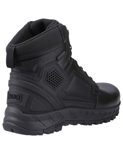 Black Coloured Magnum Mens Spider Exo 6.0 Waterproof M-Lock Occupational Boots on white background 