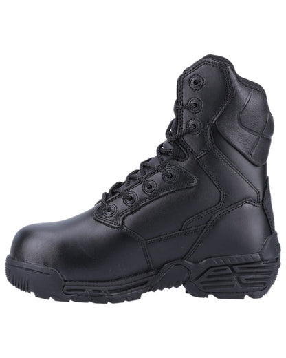 Black Coloured Magnum Mens Stealth Force 8.0 CT CP Uniform Safety Boots on white background 