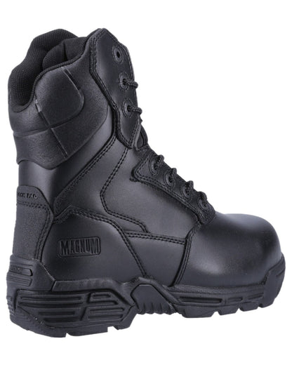 Black Coloured Magnum Mens Stealth Force 8.0 CT CP Uniform Safety Boots on white background 