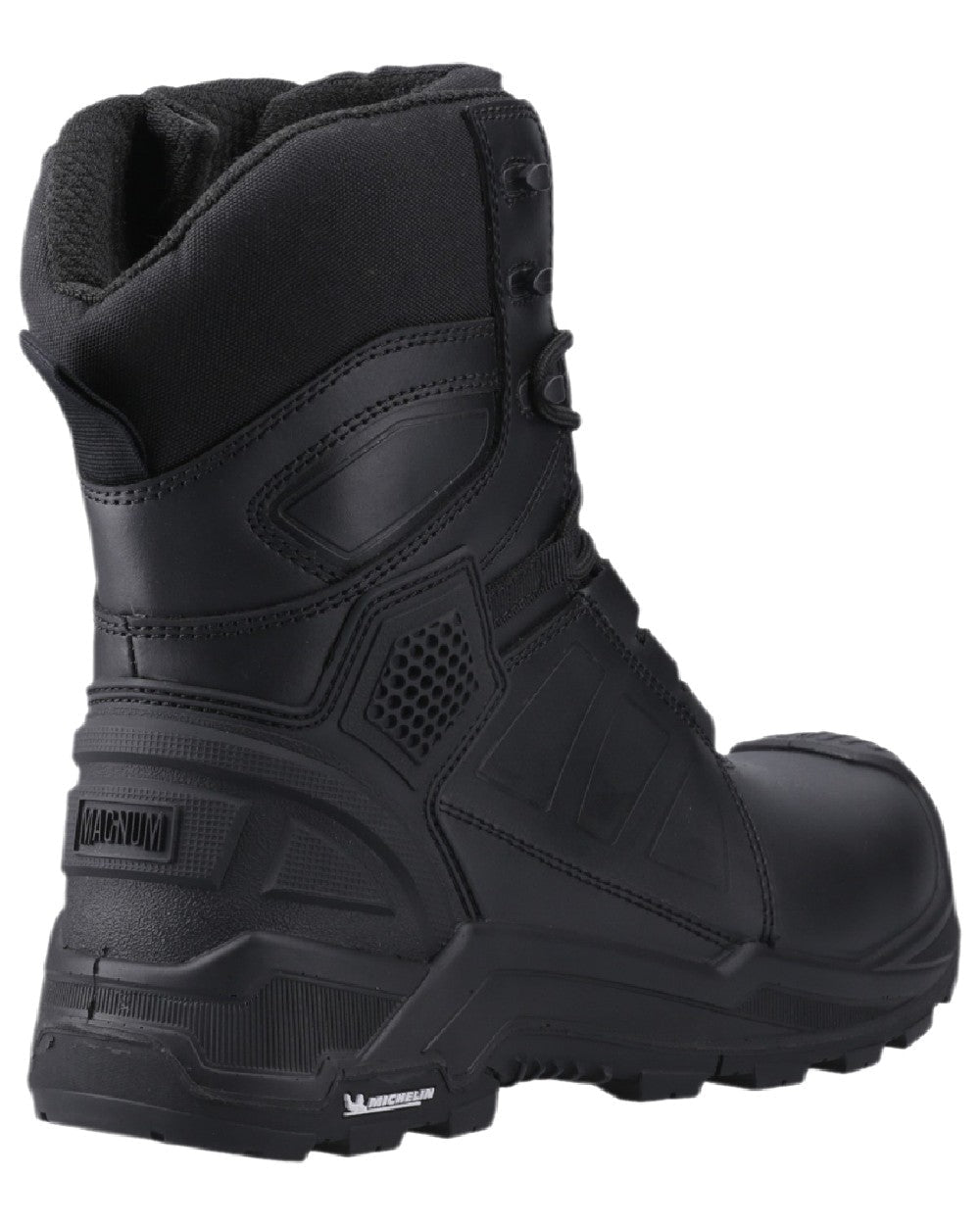 Black Coloured Magnum Mens Storm Force 8.0 Waterproof Safety Boots on white background 