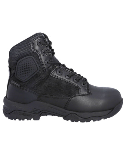 Black Coloured Magnum Mens Strike Force 6.0 Waterproof Uniform Boots on white background 
