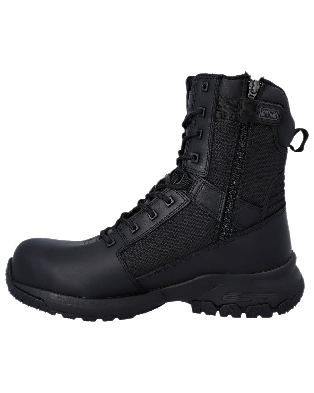 Black Coloured Magnum Mens Vanguard 8.0 CT CP SZ Safety Boots on white background 