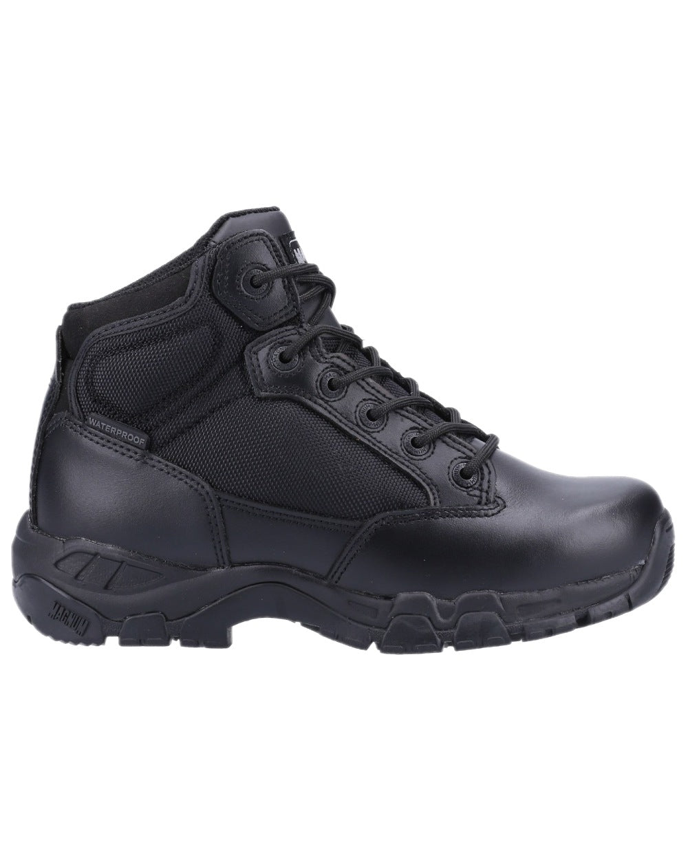 Black Coloured Magnum Mens Viper Pro 5.0 Plus Waterproof Uniform Boots on white background 