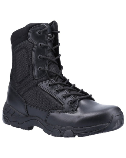 Black Coloured Magnum Mens Viper Pro 8.0 Plus Side-Zip Uniform Boots on white background 