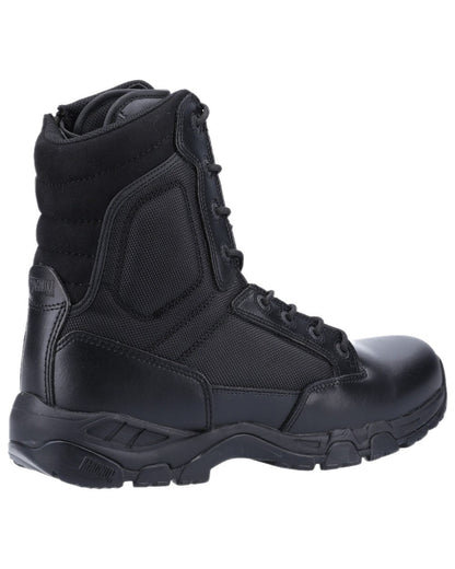 Black Coloured Magnum Mens Viper Pro 8.0 Plus Side-Zip Uniform Boots on white background 