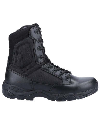 Black Coloured Magnum Mens Viper Pro 8.0 Plus Side-Zip Uniform Boots on white background 