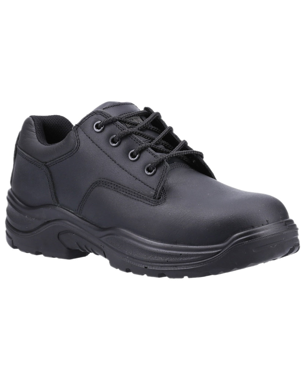Black Coloured Magnum Precision Sitemaster Low CT CP Uniform Safety Shoes on white background 