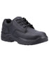 Black Coloured Magnum Precision Sitemaster Low CT CP Uniform Safety Shoes on white background 
