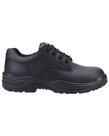 Black Coloured Magnum Precision Sitemaster Low CT CP Uniform Safety Shoes on white background 