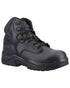 Black Coloured Magnum Responder Side-Zip CT CP Waterproof Uniform Safety Boots on white background 