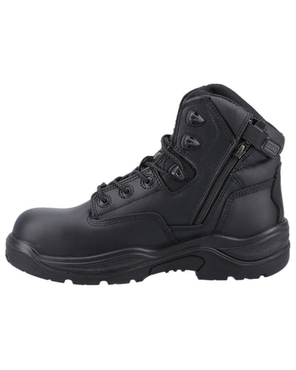 Black Coloured Magnum Responder Side-Zip CT CP Waterproof Uniform Safety Boots on white background 