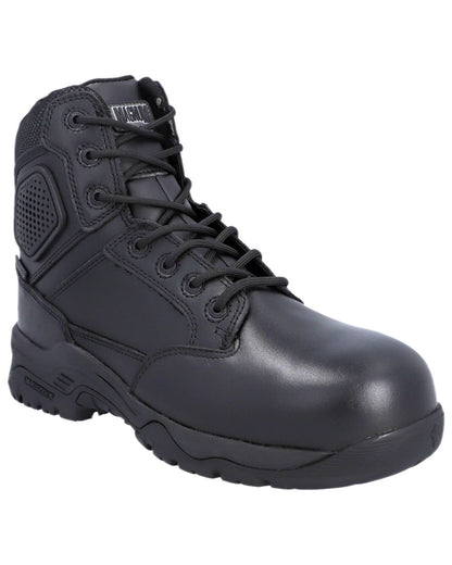 Black Coloured Magnum Strike Force 6.0 Waterproof Boots on white background 