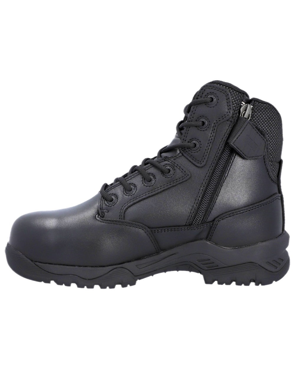 Black Coloured Magnum Strike Force 6.0 Waterproof Boots on white background 
