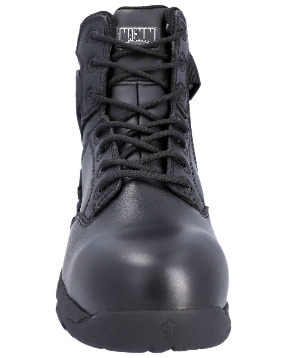 Black Coloured Magnum Strike Force 6.0 Waterproof Boots on white background 