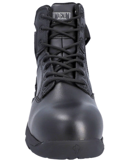 Black Coloured Magnum Strike Force 6.0 Waterproof Boots on white background 