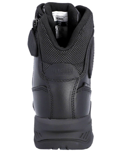 Black Coloured Magnum Strike Force 6.0 Waterproof Boots on white background 
