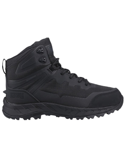 Black Coloured Magnum Ultima Pro 6.0 Waterproof Uniform Boots on white background 