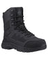 Black Coloured Magnum Ultima Pro 8.0 Waterproof Side-Zip Uniform Boots on white background 