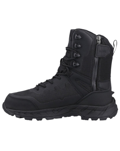 Black Coloured Magnum Ultima Pro 8.0 Waterproof Side-Zip Uniform Boots on white background 
