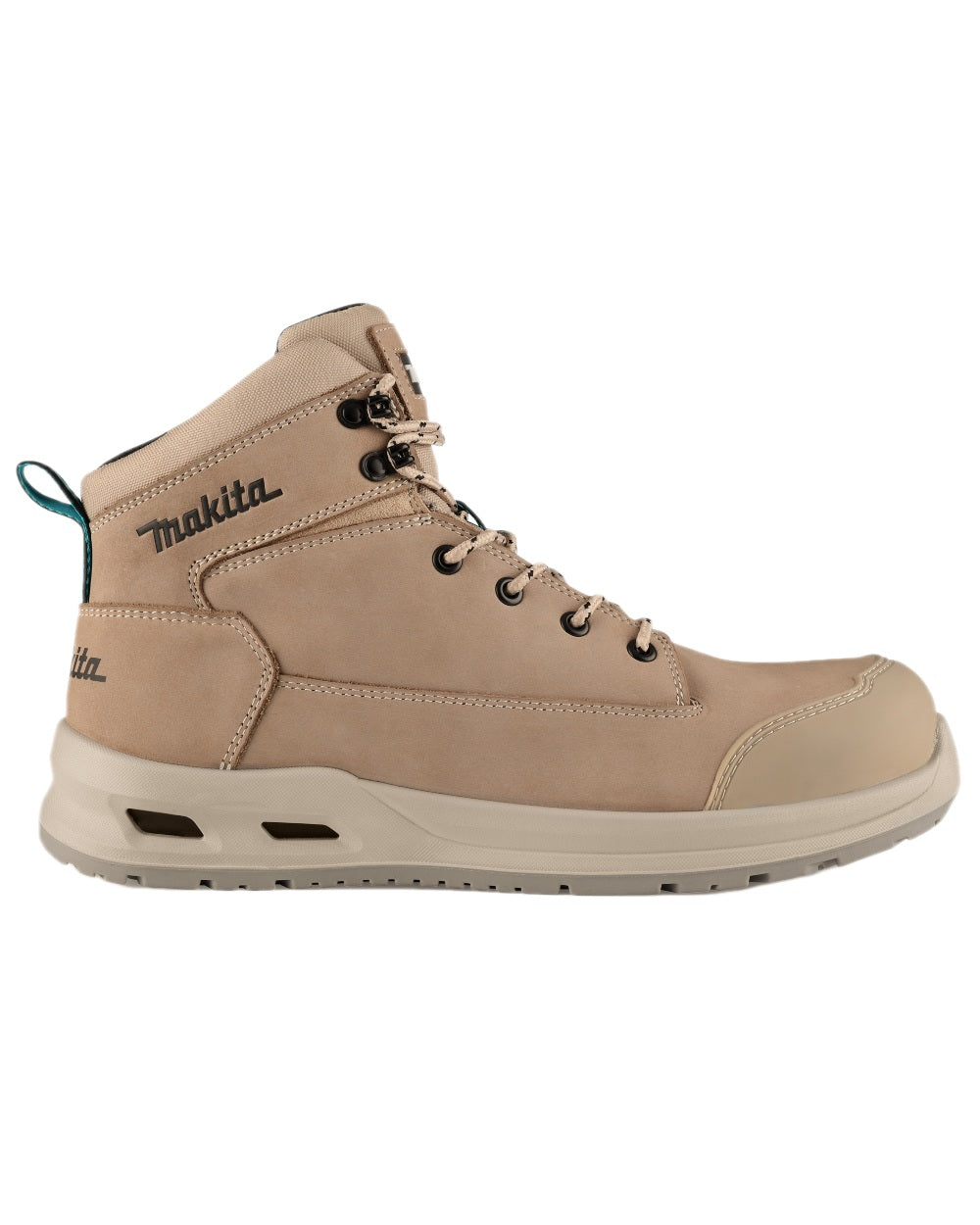 Stone Coloured Makita Mens Anjo Safety Boots on white background 