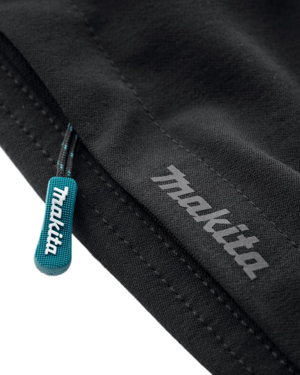 Black Coloured Makita Mens Axis Stretch Joggers on white background 