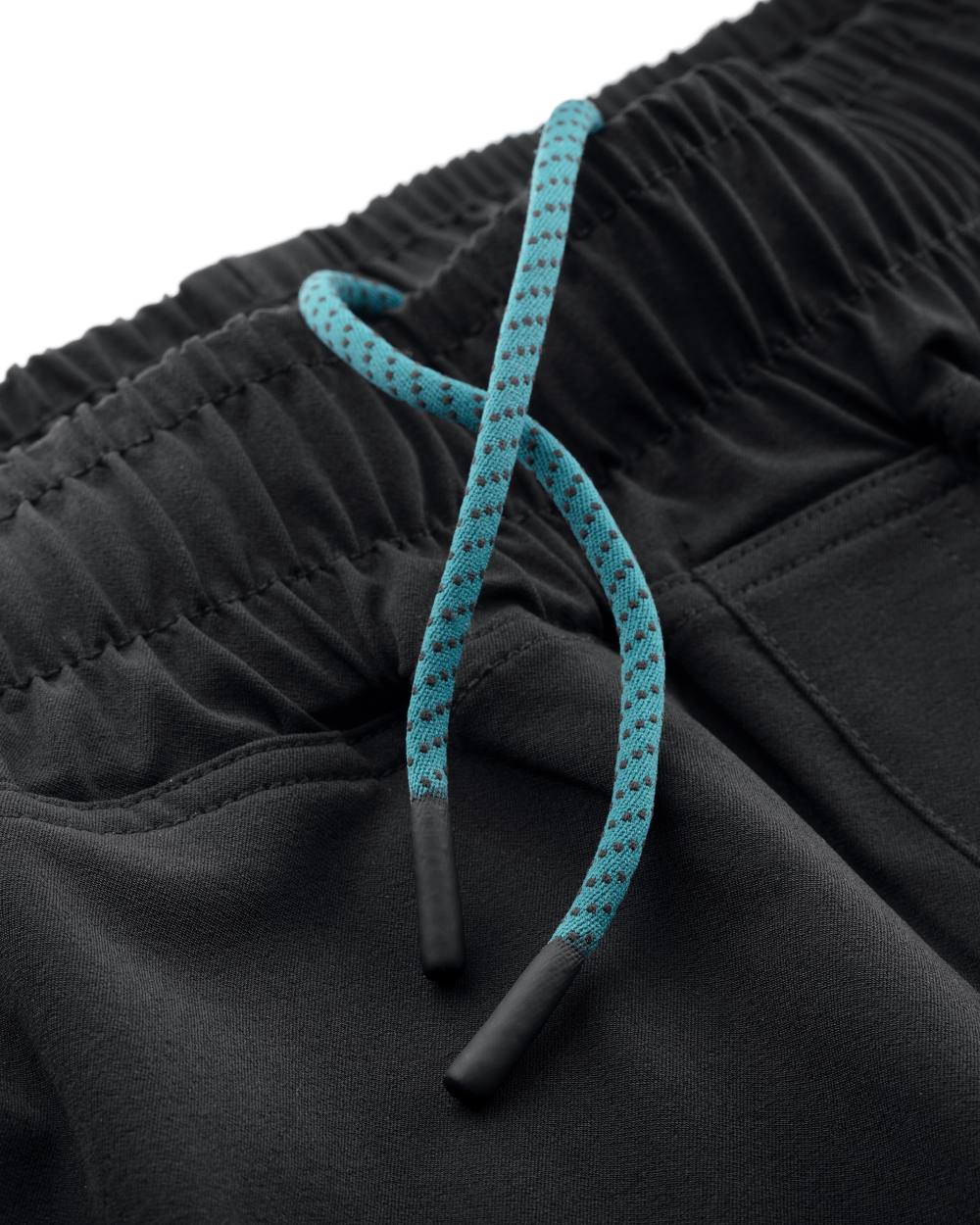 Black Coloured Makita Mens Axis Stretch Joggers on white background 