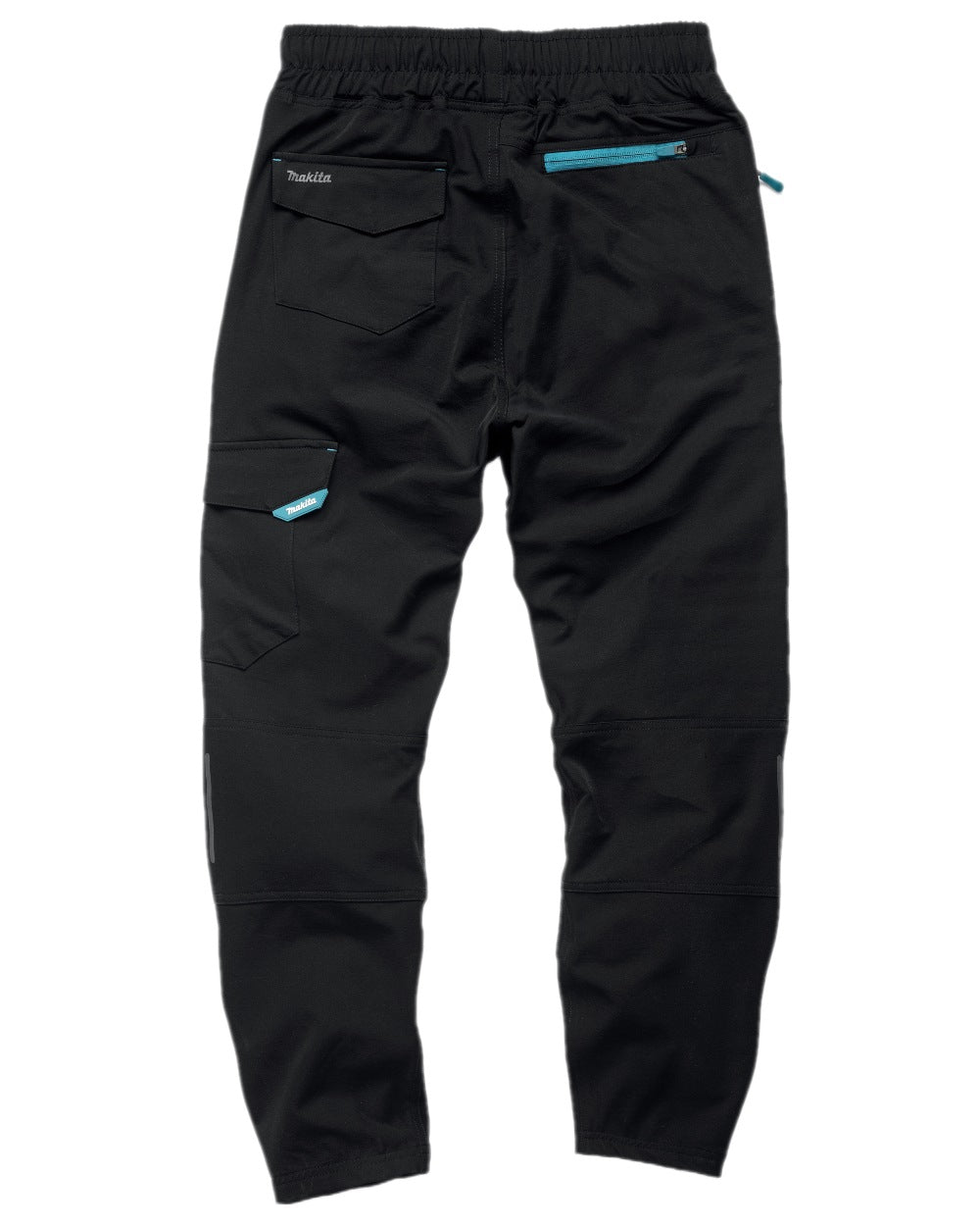 Black Coloured Makita Mens Axis Stretch Joggers on white background 