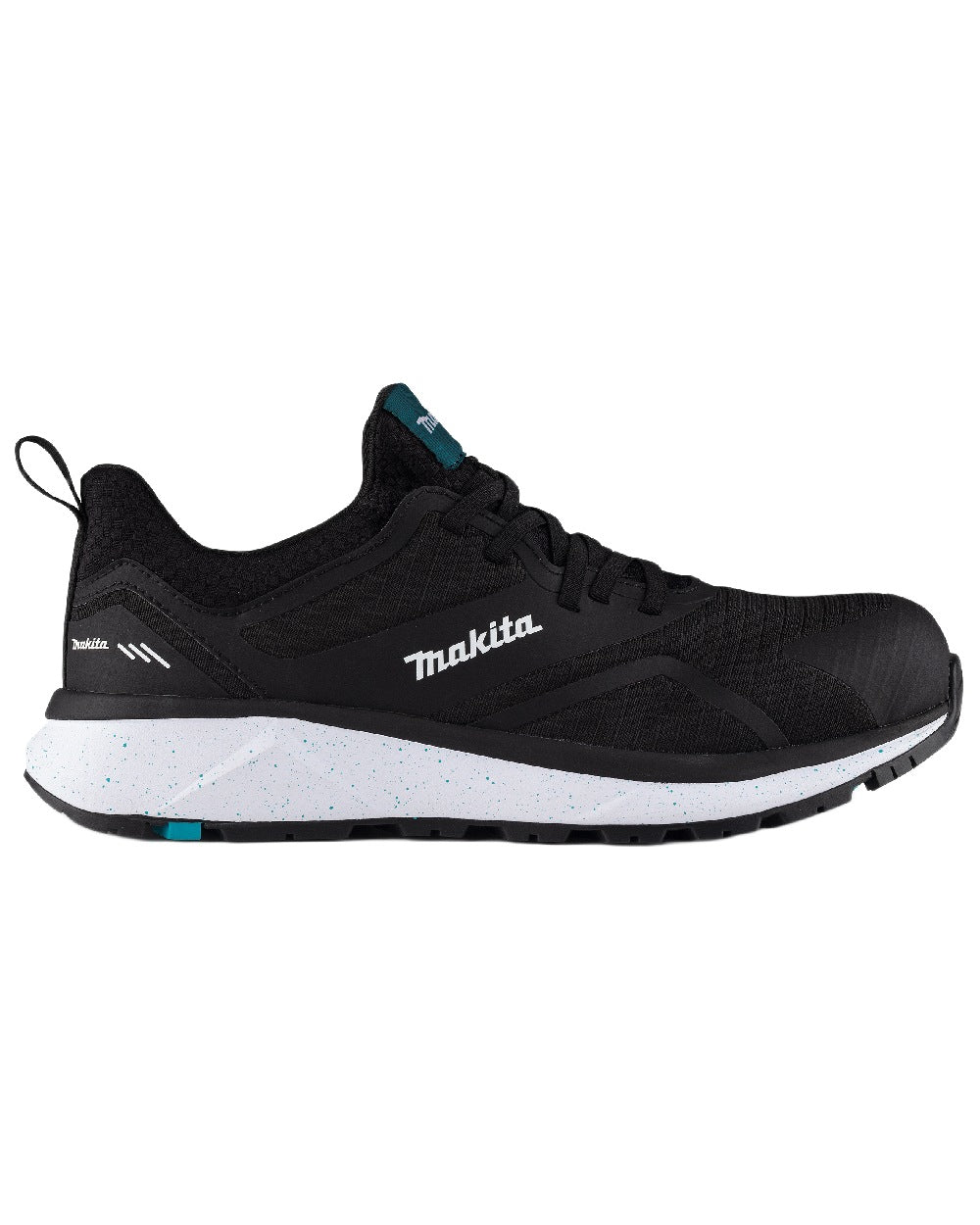 Black Coloured Makita Mens Kobe Safety Trainers on white background 