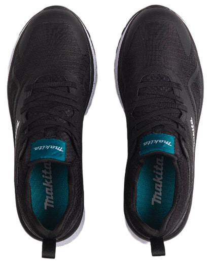 Black Coloured Makita Mens Kobe Safety Trainers on white background 