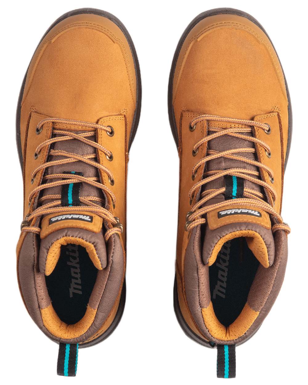 Tan Coloured Makita Mens Kyoto Safety Boots on white background 