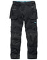 Black Coloured Makita Mens Onyx Stretch Trousers on white background 